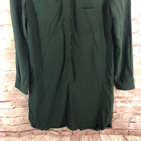 Madewell Long Sleeve Green Tunic Dress - Picture 4 of 8